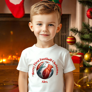 Camiseta De Bebé Feliz primer Navidad de fútbol regalo para bebé