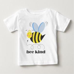 Camiseta De Bebé Feliz princesa de abejas con corona y lema Bee Kin