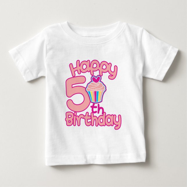 Camiseta De Bebé ¡Feliz quinto cumpleaños! (Anverso)