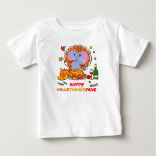 Camiseta De Bebé Feliz regalo de regalo para Elephant Bebiendo vino