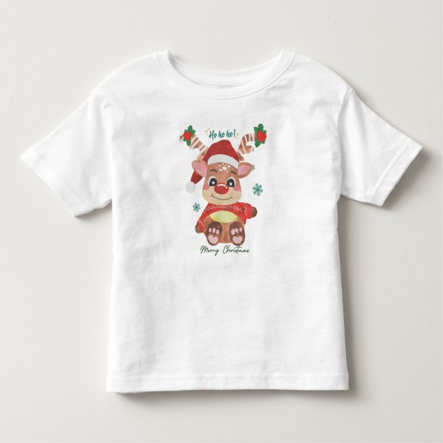 Camiseta De Bebé Feliz reno navideño - Festividad y diversión (Anverso)