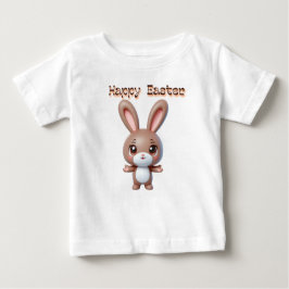 Camiseta De Bebé Feliz saludo de conejo de Pascua