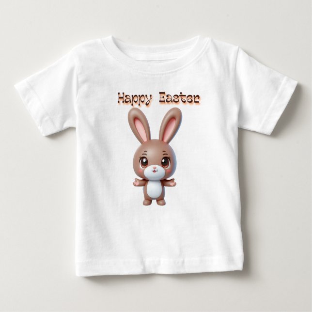 Camiseta De Bebé Feliz saludo de conejo de Pascua (Anverso)