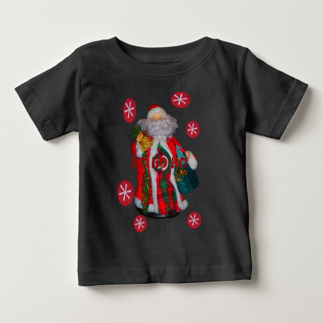 Camiseta De Bebé Feliz Santa Hohoho Saludos gráficos arte desi (Anverso)