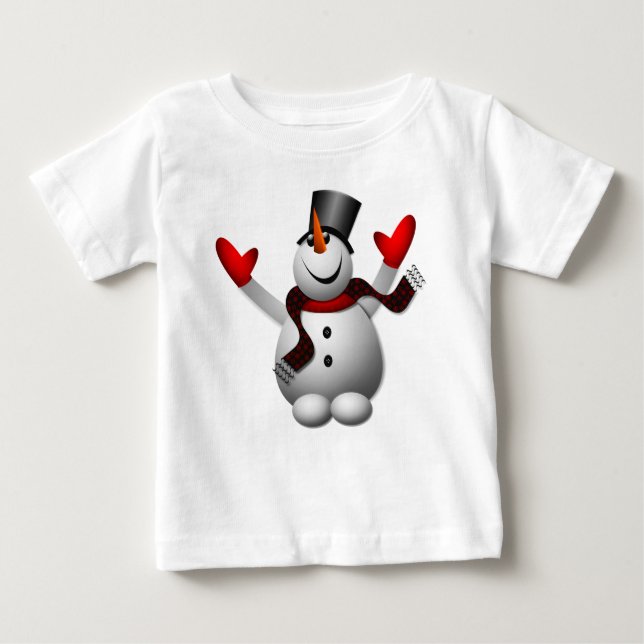 Camiseta De Bebé Feliz Snowman (Anverso)