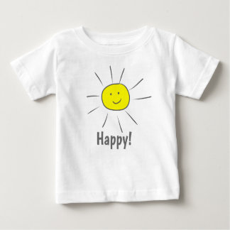 Camiseta De Bebé Feliz sol amarillo con cara sonriente