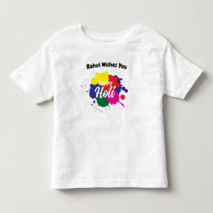 Camiseta De Bebé Feliz texto colorido del Personalizado holi