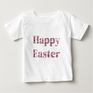 Camiseta De Bebé Feliz texto decorativo de Pascua