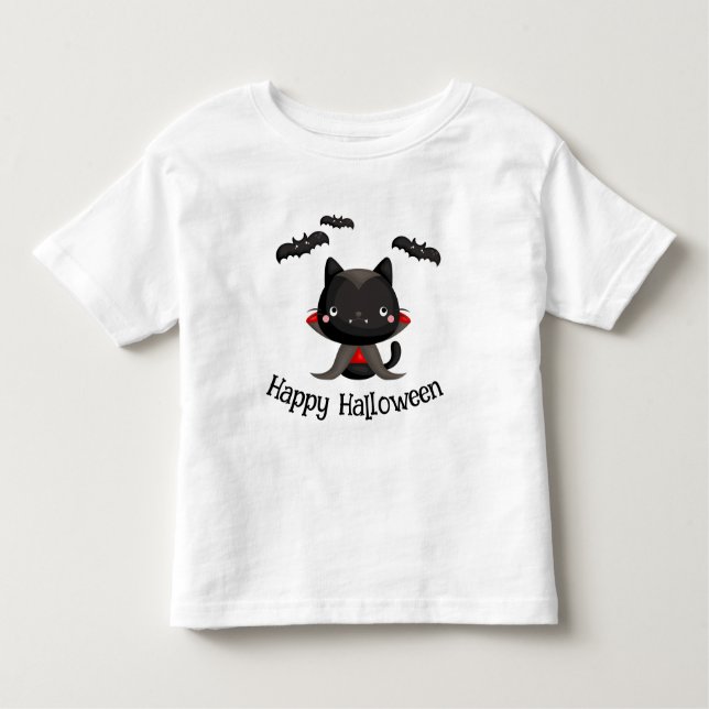 Camiseta De Bebé Feliz vampiro de la copa de Halloween (Anverso)