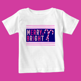 Camiseta De Bebé Feliz y brillante, Feliz Navidad