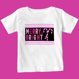 Camiseta De Bebé Feliz y brillante, Feliz Navidad