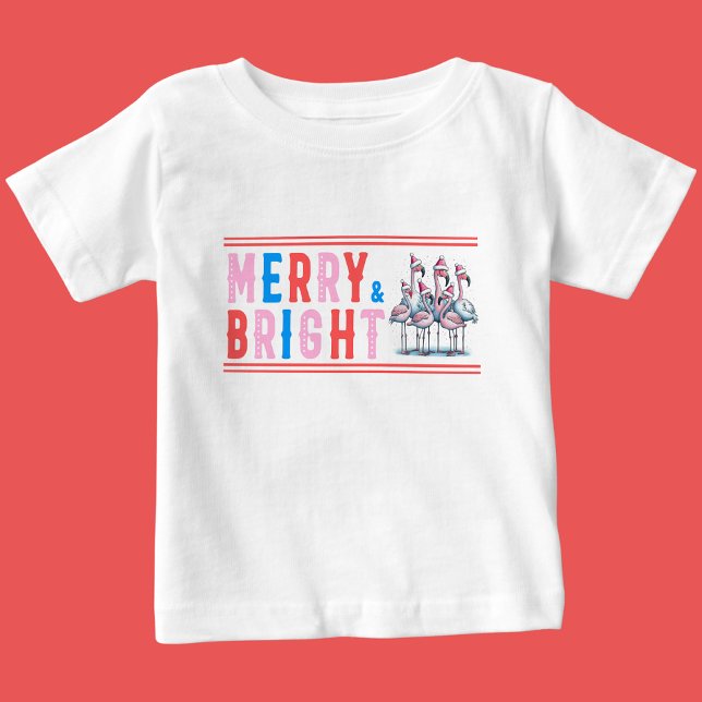 Camiseta De Bebé Feliz y brillante, Feliz Navidad (Subido por el creador)