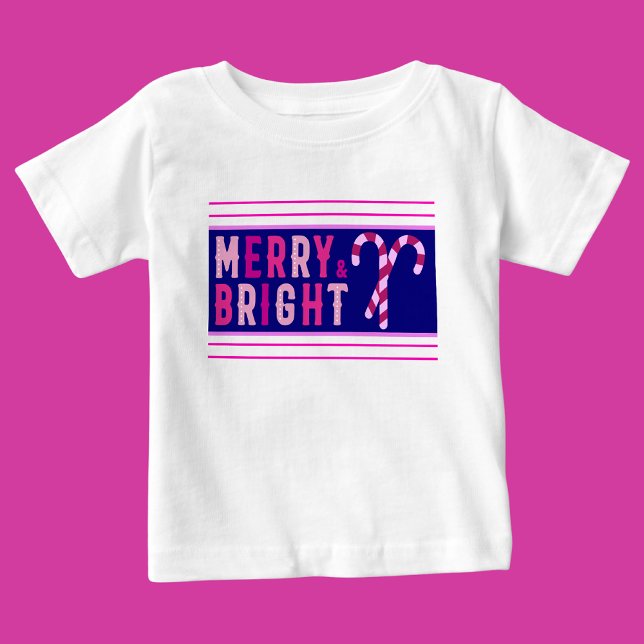 Camiseta De Bebé Feliz y brillante, Feliz Navidad (Subido por el creador)