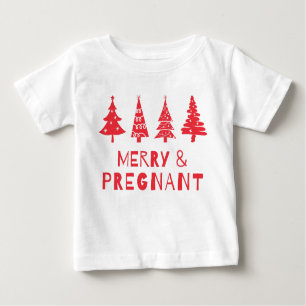 Camiseta De Bebé Feliz y embarazo a los Navidades
