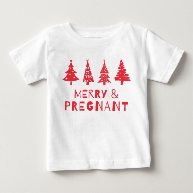 Camiseta De Bebé Feliz y embarazo a los Navidades (Anverso)