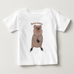 Camiseta De Bebé Feliz y lindo diseño de personalizados de quokka