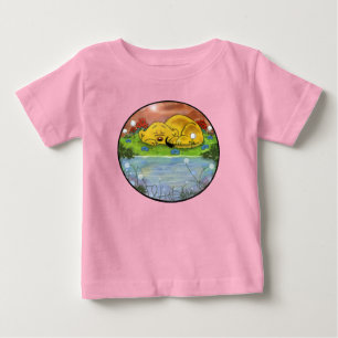 Camiseta De Bebé Ferald Durmiendo Junto A Los Sunflower