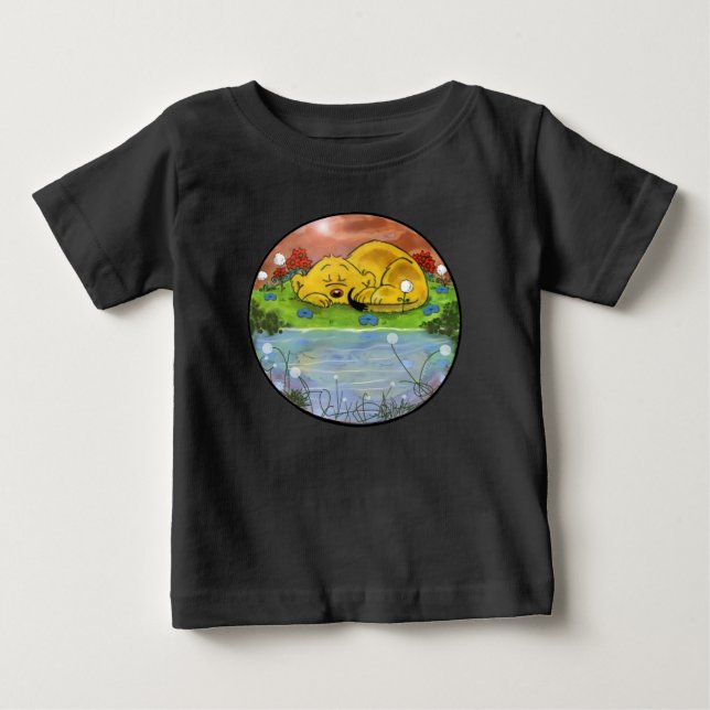 Camiseta De Bebé Ferald Durmiendo Junto A Los Sunflower (Anverso)