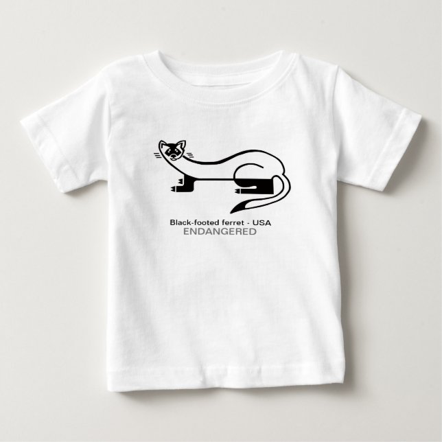 Camiseta De Bebé FERRET de pie negro - Cazador de perro de Prairie  (Anverso)