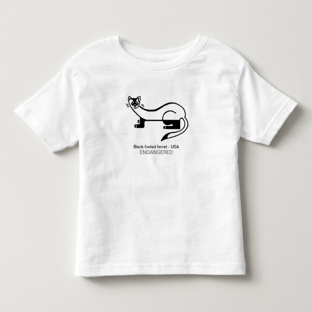 Camiseta De Bebé FERRET de pie negro - Gráfica animal - Estados Uni (Anverso)