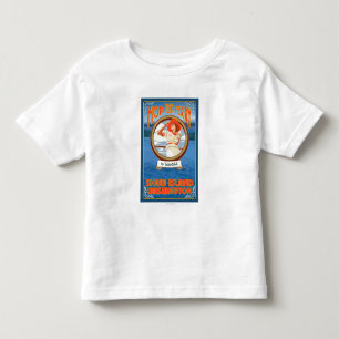 Camiseta De Bebé Ferry de una mujer en bicicleta - Isla Shaw, Washi