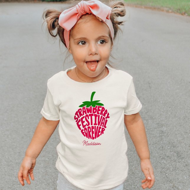 Camiseta De Bebé Festival de fresa por siempre Personalizable lindo (Subido por el creador)
