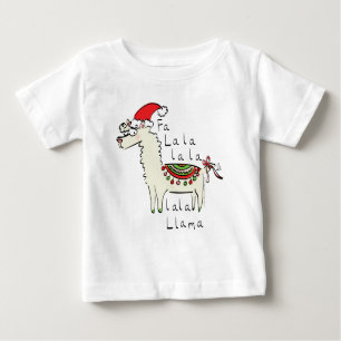 Camiseta De Bebé Festividad de los Navidades de Llama Cute