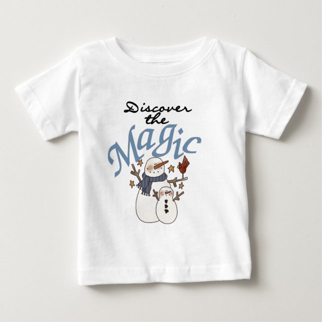 Camiseta De Bebé Festividad de los Navidades mágicos de Snowman (Anverso)