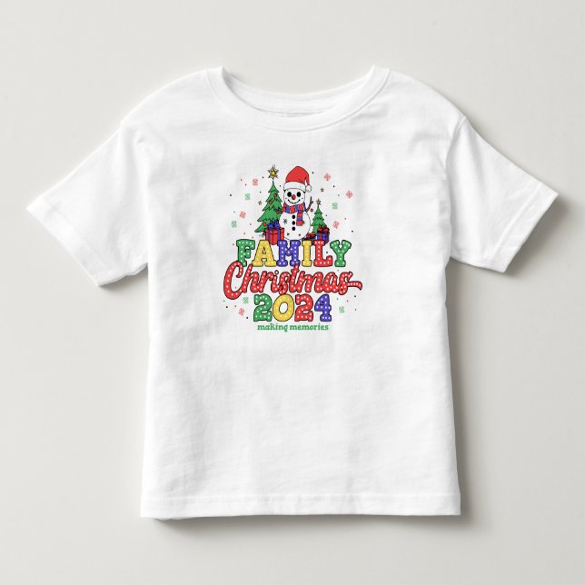 Camiseta De Bebé Festividad de Navidades de la familia Snowman (Anverso)