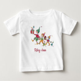 Camiseta De Bebé Festividad en blanco de Navidades personalizados