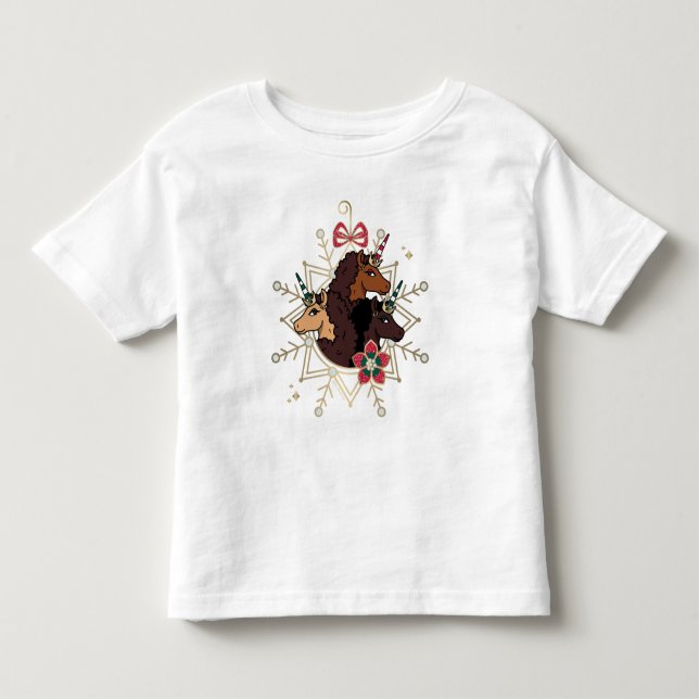 Camiseta De Bebé Festividad festiva afrounicornio mágica (Anverso)