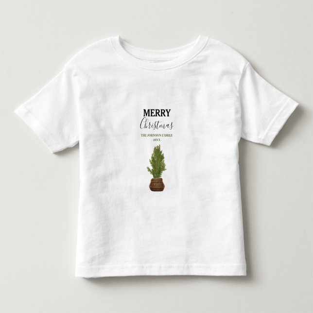 Camiseta De Bebé Festividad moderna de árbol de Navidad rústico (Anverso)