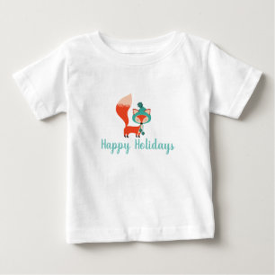 Camiseta De Bebé Festividad moderna de Personalizable Fox en invier