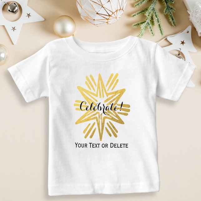 Camiseta De Bebé Festividad personalizada de una estrella de Reliev (Subido por el creador)
