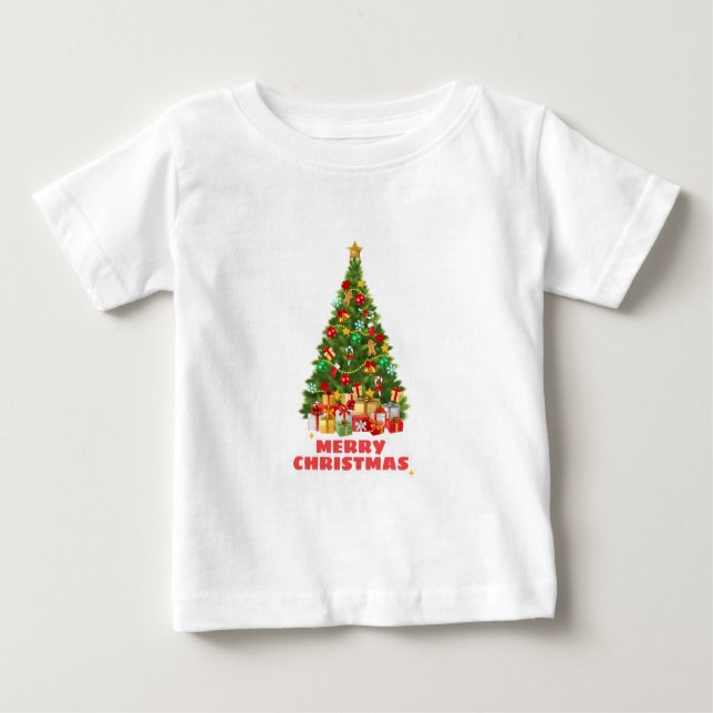 Camiseta De Bebé Festividades familiares De Navidades Brillantes (Anverso)