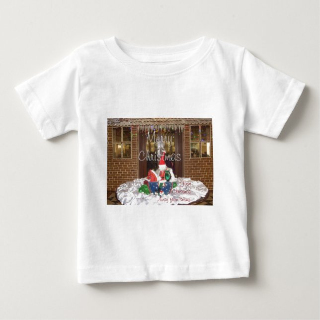Camiseta De Bebé Festividades navideñas felices lejos de casa (Anverso)