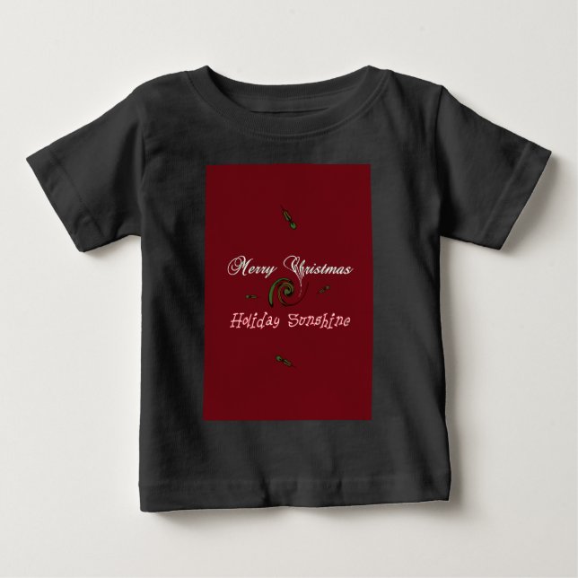 Camiseta De Bebé Festividades navideñas Red Merry Deseos Sunshine.p (Anverso)