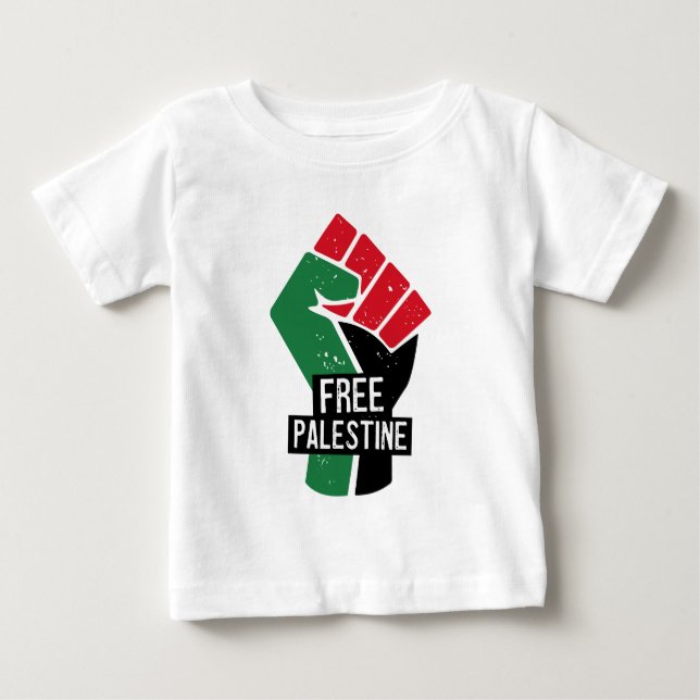 Camiseta De Bebé Fiebre de la bandera de Palestina Libre (Anverso)