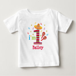 Camiseta De Bebé Fiesta 1er cumpleaños Cute colorido México