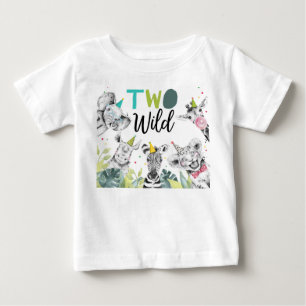 Camiseta De Bebé Fiesta Animales Dos Chico Salvaje Safari Cumpleaño