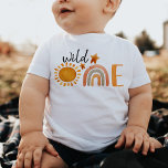 Camiseta De Bebé Fiesta arcoiris y sol salvaje de primer cumpleaños<br><div class="desc">Corta acuarela arcoíris y sol salvaje camiseta fiesta</div>