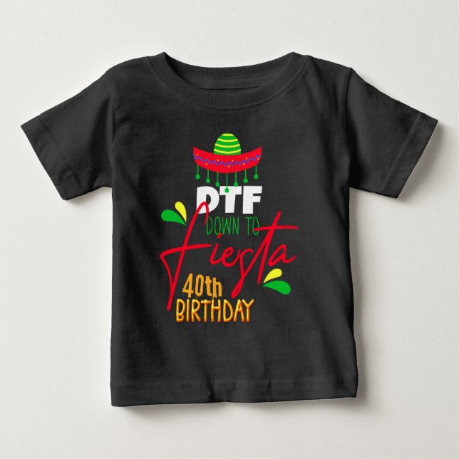 Camiseta De Bebé Fiesta Cinco de Mayo Personalizado de cumpleaños T (Anverso)