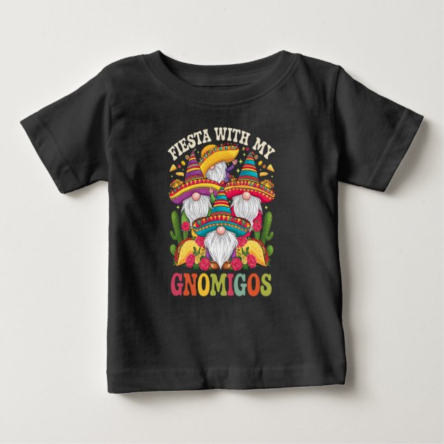 Camiseta De Bebé Fiesta con mi Gnomigos Gnome Cinco De Mayo (Anverso)