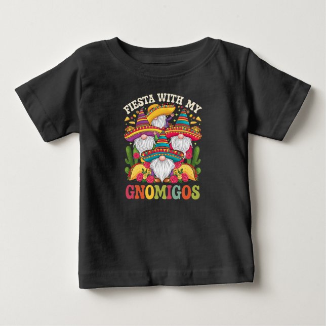 Camiseta De Bebé Fiesta Con Mis Gnomigos Gnome Cinco De Mayo (Anverso)