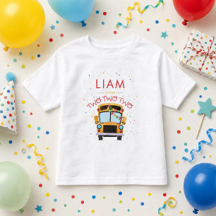 Camiseta De Bebé Fiesta de Autobús Escolar por el 2do Cumpleaños