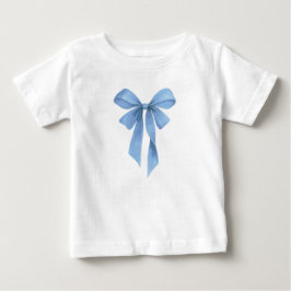 Camiseta De Bebé Fiesta de Baby Shower Niño con Lazo Azul Suave