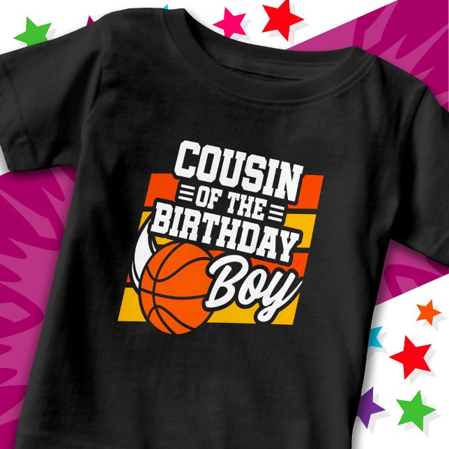 Camiseta De Bebé Fiesta de baloncesto infantil primo del niño cumpl (Subido por el creador)