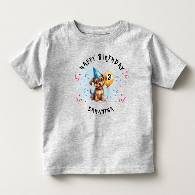 Camiseta De Bebé Fiesta de Cachorros de Cumpleaños Feliz (Anverso)