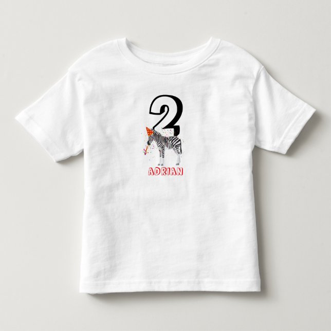Camiseta De Bebé Fiesta de cebra - Cumpleaños de animales para niño (Anverso)