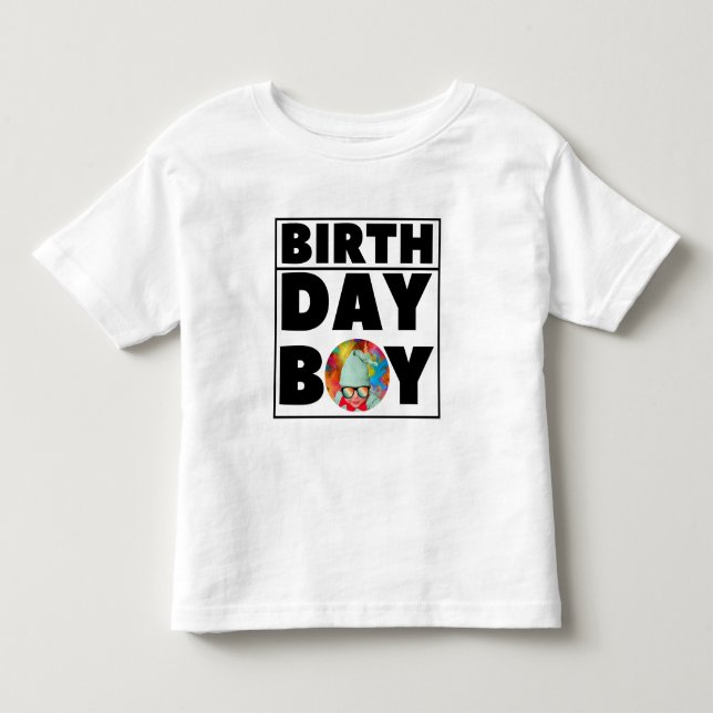 CAMISETA DE BEBÉ FIESTA DE CELEBRACIÓN DE CUMPLEAÑOS DEL NIÑO PERSO (Anverso)